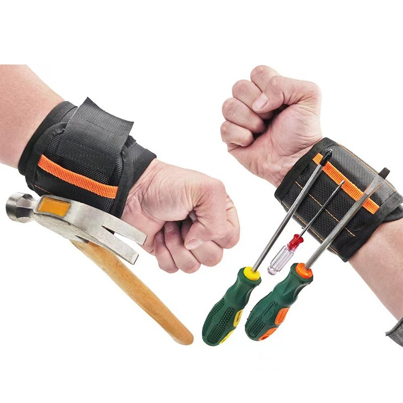 Cinturino di supporto magnetico per polso con potenti magneti per viti di fissaggio bracciale per unghie supporto per cintura borsa per attrezzi magnetica Chuck Sports
