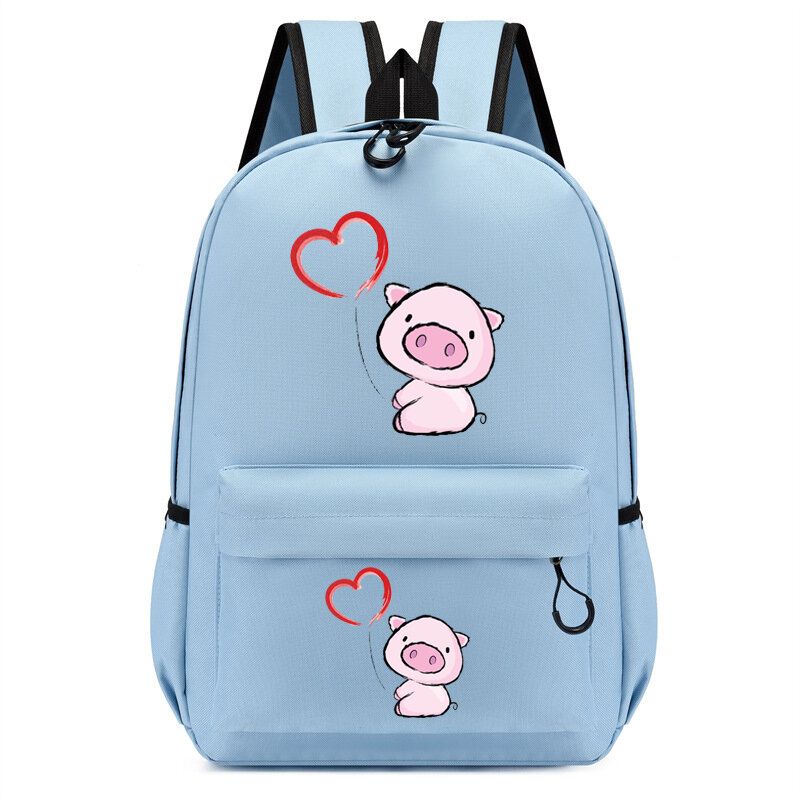 Детский милый рюкзак, школьный ранец для детского сада, Детская сумка с принтом в виде сердца и свиньи, дорожный школьный портфель
