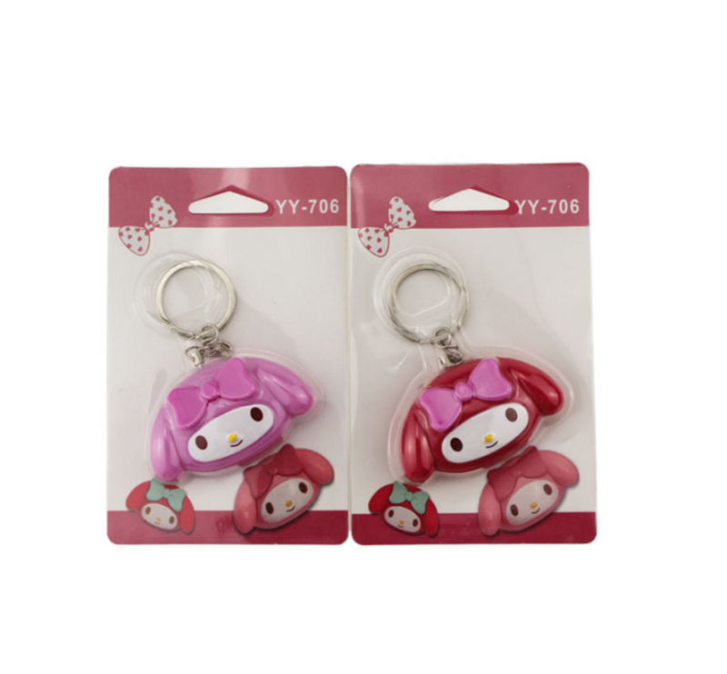New Little Girl's Wolf 120DB Warning Alarm Personal Double Horn Key Pendant Self Defense Red Pink Cute Baby