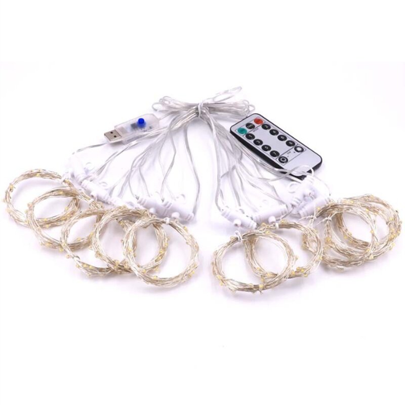 LED Window Curtain Lights,Photo Backdrop Lights Twinkle String Lights with Remote Control for Wedding Party Bedroom Wall