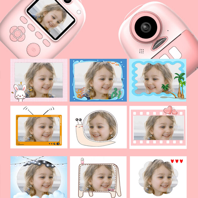 Criança impressora térmica instantânea impressão digital foto câmera 1080p hd sem fio crianças filmadora gravador de vídeo impressão instantânea