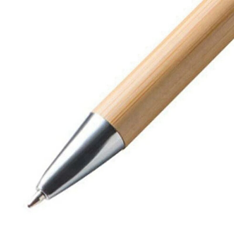 Penna a sfera in bambù da 100 pezzi penna a contatto con stilo forniture per ufficio e scuola penne e forniture per la scrittura regali (inchiostro rosso)
