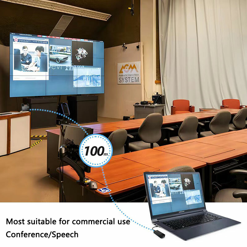 Receptor transmisor inalámbrico compatible con HDMI, proyector compatible con Multi a uno, 100M, ordenadores, teléfono móvil para reuniones
