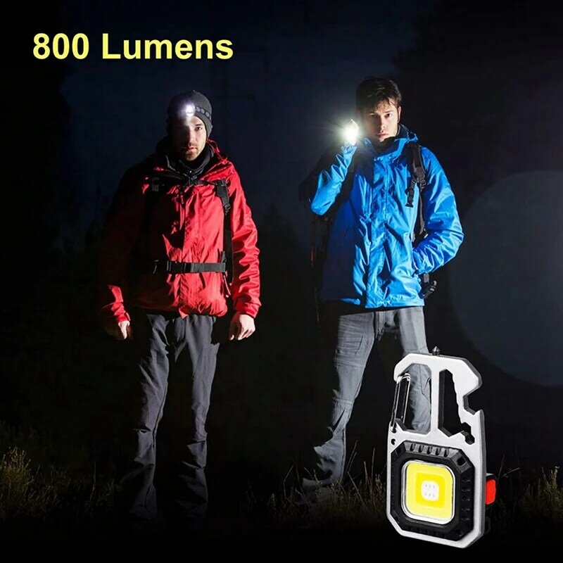 Mini Arbeit Licht LED Inspektion Leuchtet 7 Modi Mit Flasche Opener Schlüsselanhänger Taschenlampe, 800 Lumen