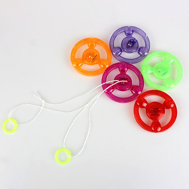 1PC Luminous Hand Pull Luminous Flashing Rope Flywheel Toy Led Light Toy Novelty Children Flywheel Flash Gyro Toys