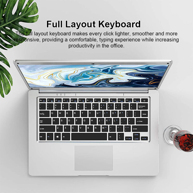 14 Inch FHD Screen Laptop Intel N4020 4GB+64GB Windows 10 Cheap Student Portable Office Notebook Computer Dual-band WIFI Netbook
