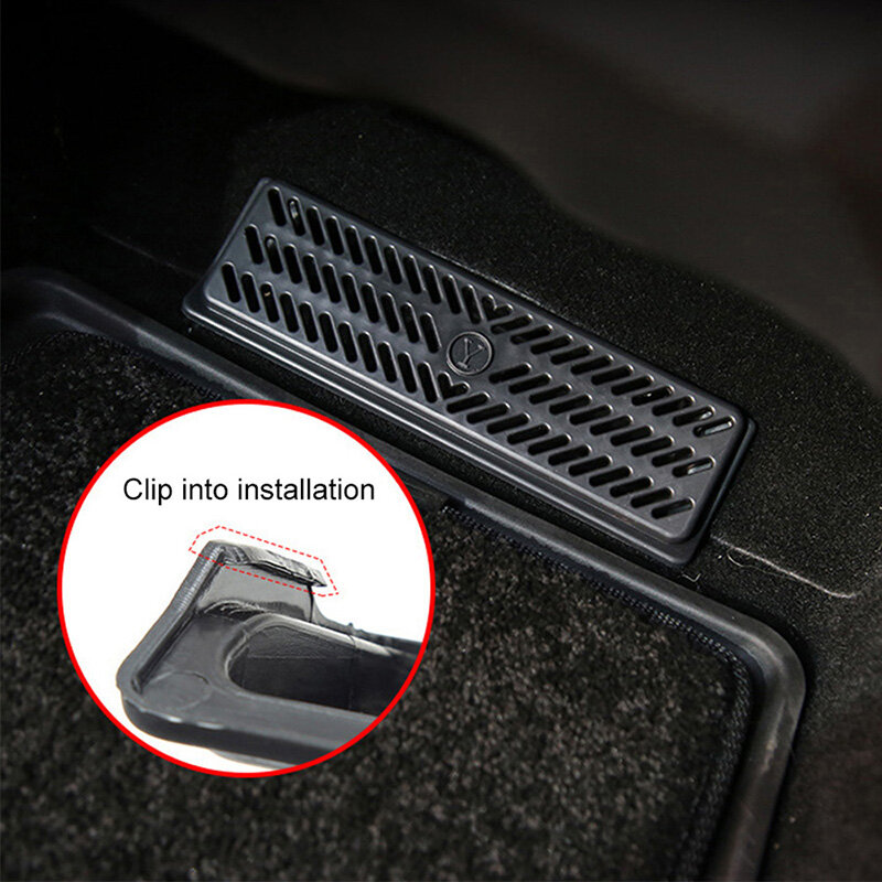 2pcs Air Outlet Cover For Tesla Model Y Under Seat Conditioning Buckle Protective Grille Dust Mask