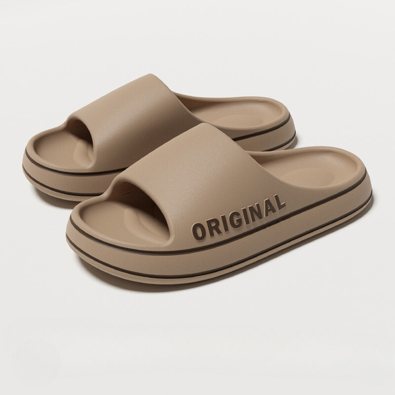 EVA Soft Lightweight Sandals para homens e mulheres, sapatos de praia, banheiro, antiderrapante, plataforma, banheiro, casal, tendência, novo