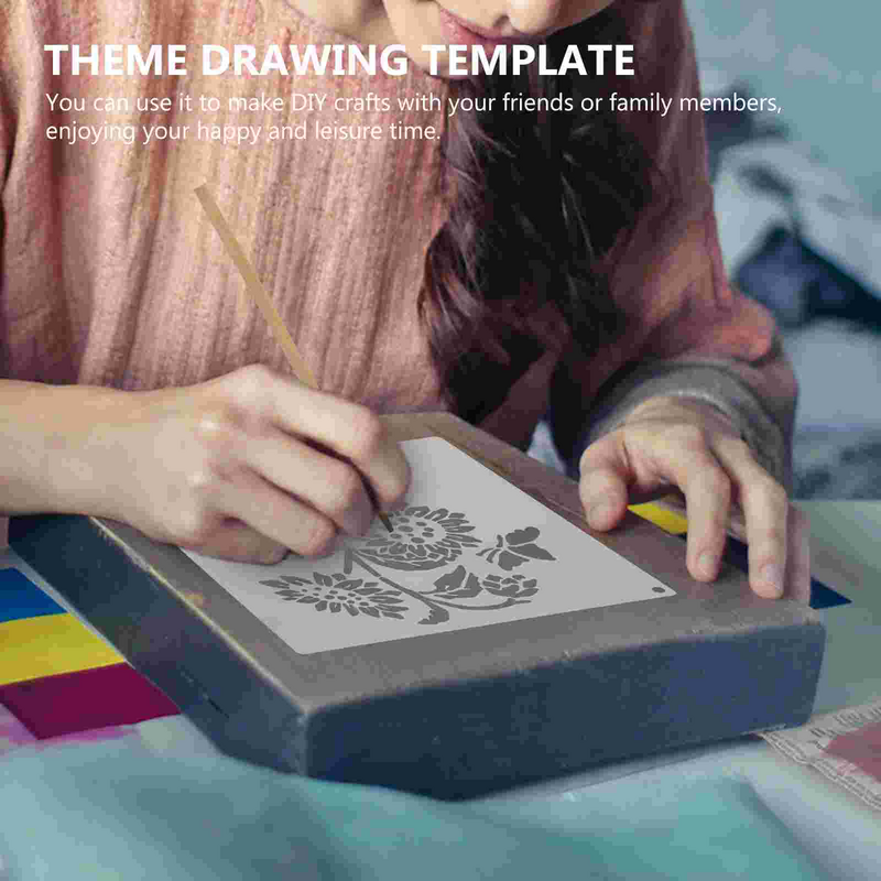 20 buah templat ukiran lukisan dapat digunakan kembali templat stensil gambar untuk dinding DIY alat plastik berongga dapat digunakan kembali menggambar anak