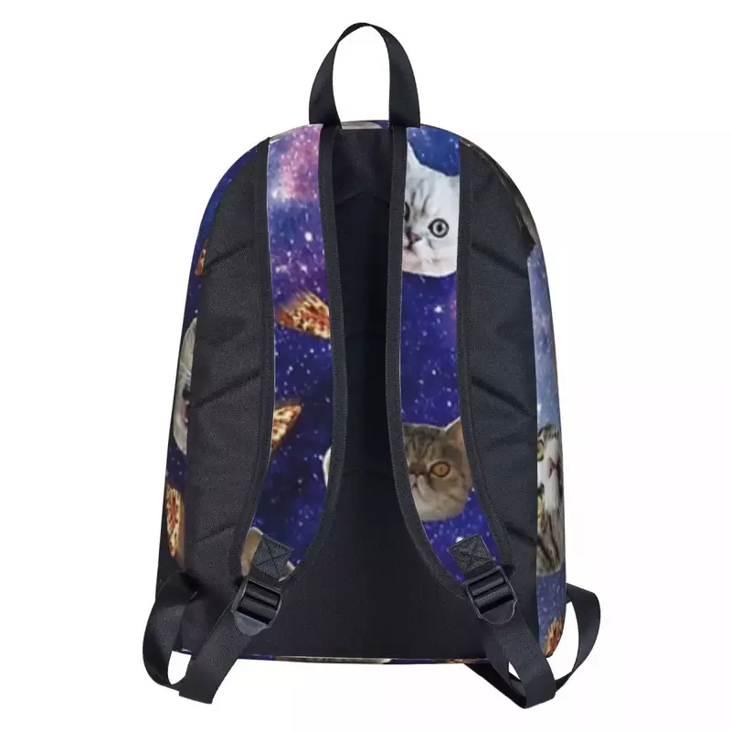 Kosmiczny kot głowy kobiety plecaki chłopcy dziewczynki torby na książki wodoodporne dziecięce torby szkolne przenośne plecak na laptopa torba na ramię