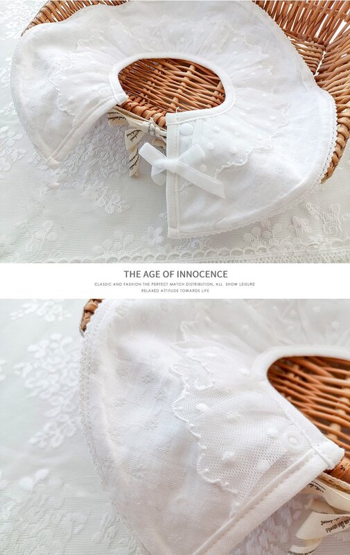 INS Korean Style Sweet Princess Baby Bibs Fashion Lace Decorate With Bow Tie Waterproof Fake Collar Shawl Burp Cloths Kids Care