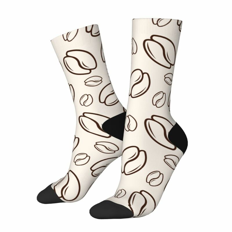 Calcetines de compresión con estampado de granos de café para hombre y mujer, calcetín Unisex con estampado divertido, Harajuku, sin costuras, novedad