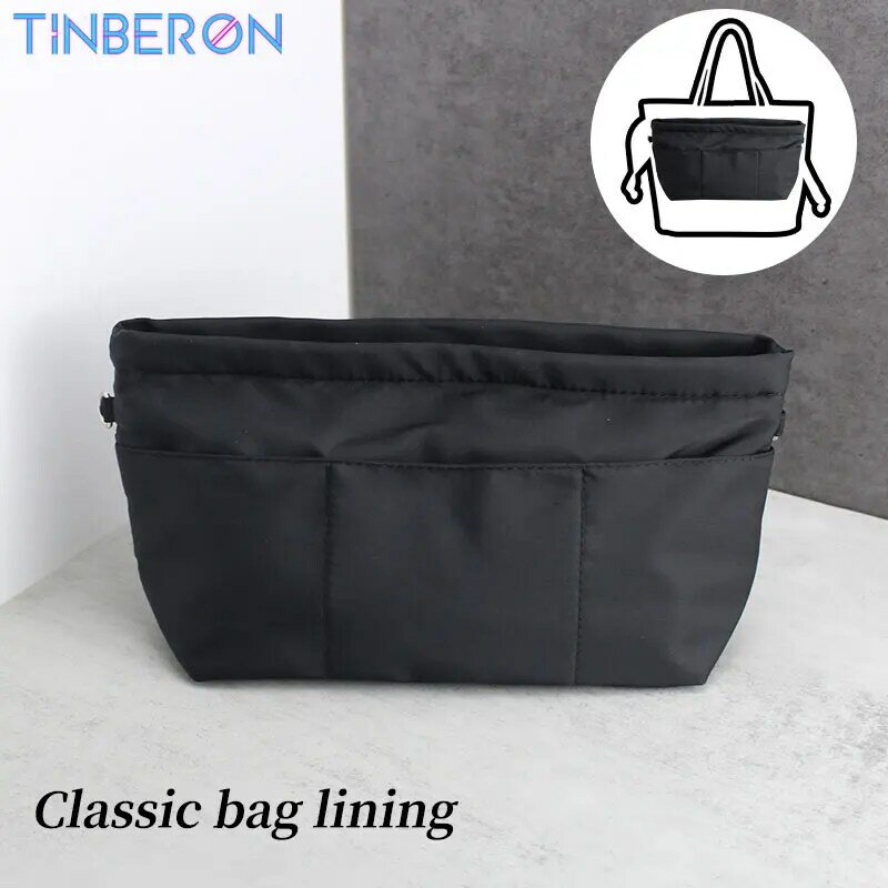 TINBERON Bag Organizer Insert Nylon Inner Bag High-capacity Handbag Organizer Insert Make Up Cosmetic Bag Women's Nylon Wash Bag