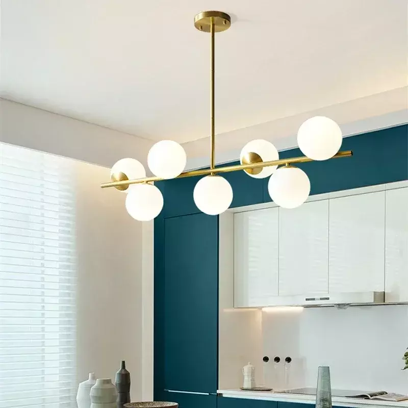 Современная стеклянная люстра Magic Bean для столового, кухонного островка, гостиной, спальни, лофта, дома, декоративные осветительные приборы