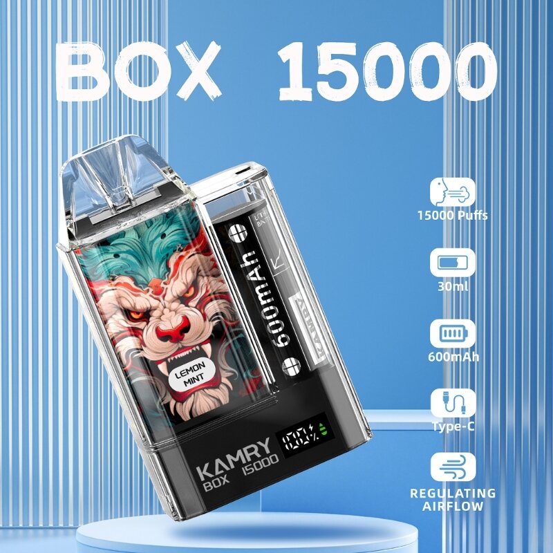 Akumulatorowa lampa Led papierosy elektroniczne Kamry Box 15000Puffs Vapes 5% MeshCore 10 smak oryginalny Atomizer 500mAh