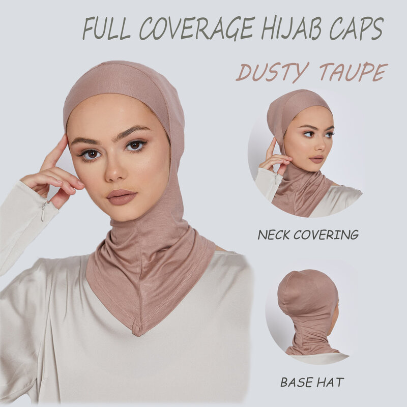 Hijab Muçulmano Cobertura Completa para Mulher, Lenço Islâmico, Hijab Véu, Lenço, Turbantes, Chapéu de Cabeça, Bonés
