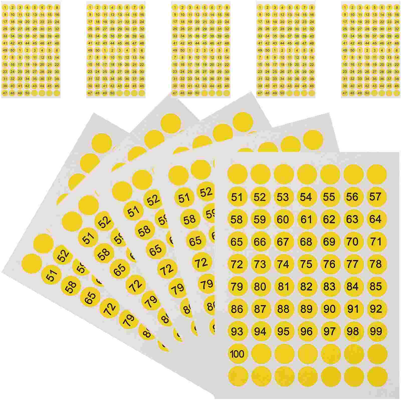 Plaque de cuivre numérotée, étiquette numérique de classification, codage de bureau, numéro rond, 1 à 50, 10 feuilles