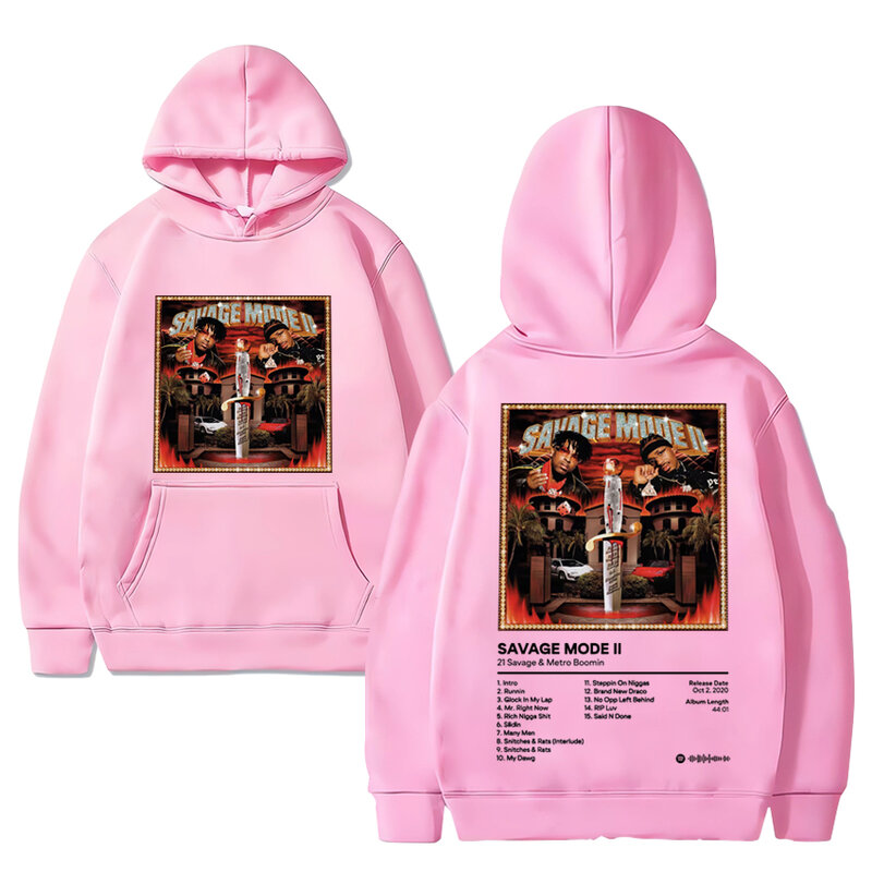 Hot Rapper 21 hoodie grafis Album Savage Pria Wanita vintage Hip Hop pakaian jalanan ukuran besar pullover lengan panjang bulu uniseks