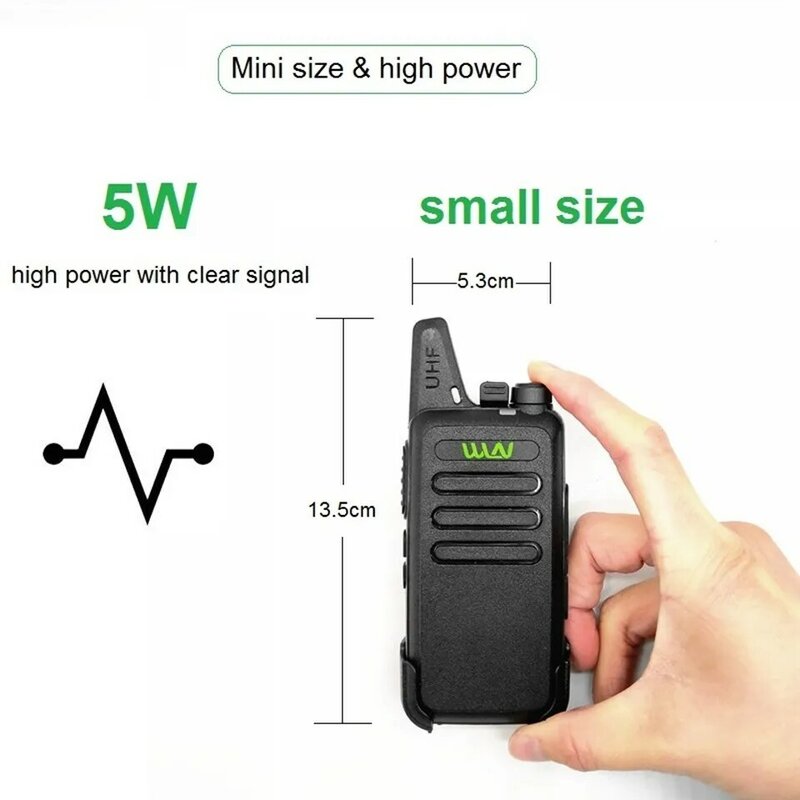 Walkie-talkie de alta potencia para niños, Mini transceptor de Radio, UHF, 400-470MHz, estación de Radio Ham, kdc1, piezas WLN, 1/2/3/4/5/6 KD-C1, 5W