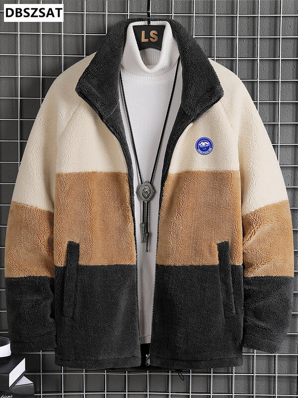 2023 neue männer Winter Warme Jacke Fleece Parka Mode Patchwork Stehkragen Übergroßen Mantel Dicke Thermische Parkas Plus Größe 8XL