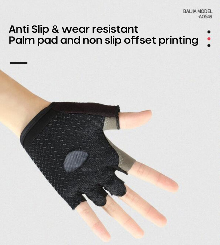 Gants de sport sans doigts respirants unisexes, équipement de cyclisme à demi-doigts, gants de vélo
