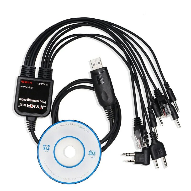 Câble de pigments USB 8 en 1 pour Baofeng MendTYT QYT Motorola AXU4100 Yaesu icom Walperforated Talkie, radio, autoradio, logiciel CD