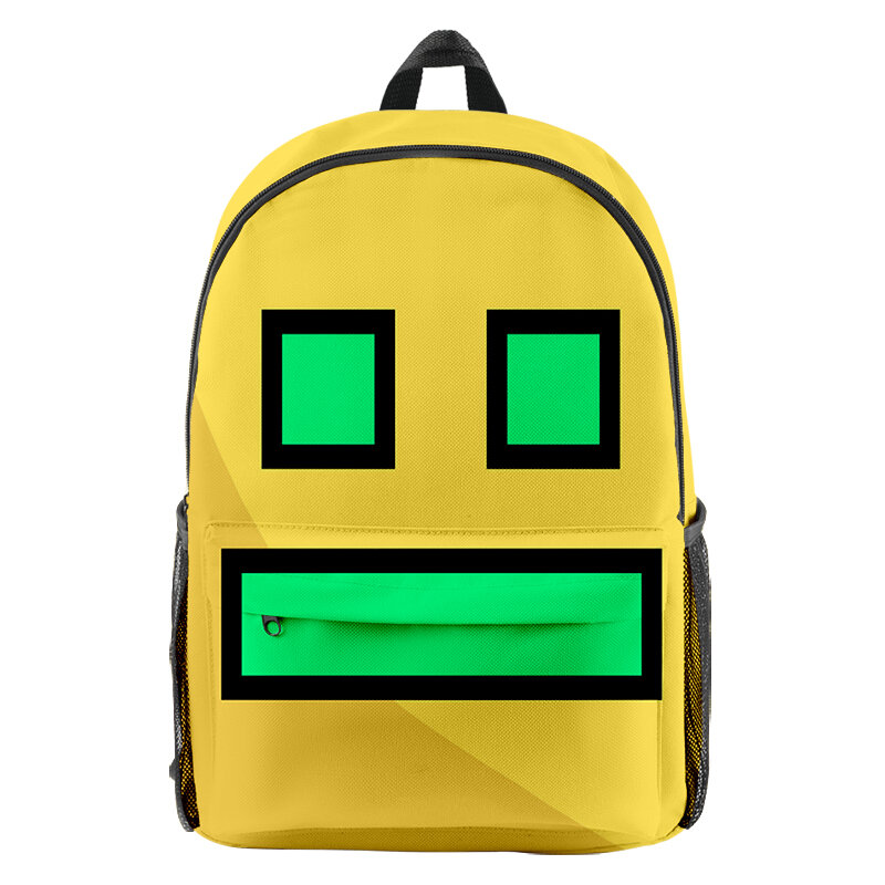 Game Geometry Dash Backpacks Boys Girls Students Bookbag Children Backpack 3D Angry Geometry Schoolbag Canvas Laptop Rucksack
