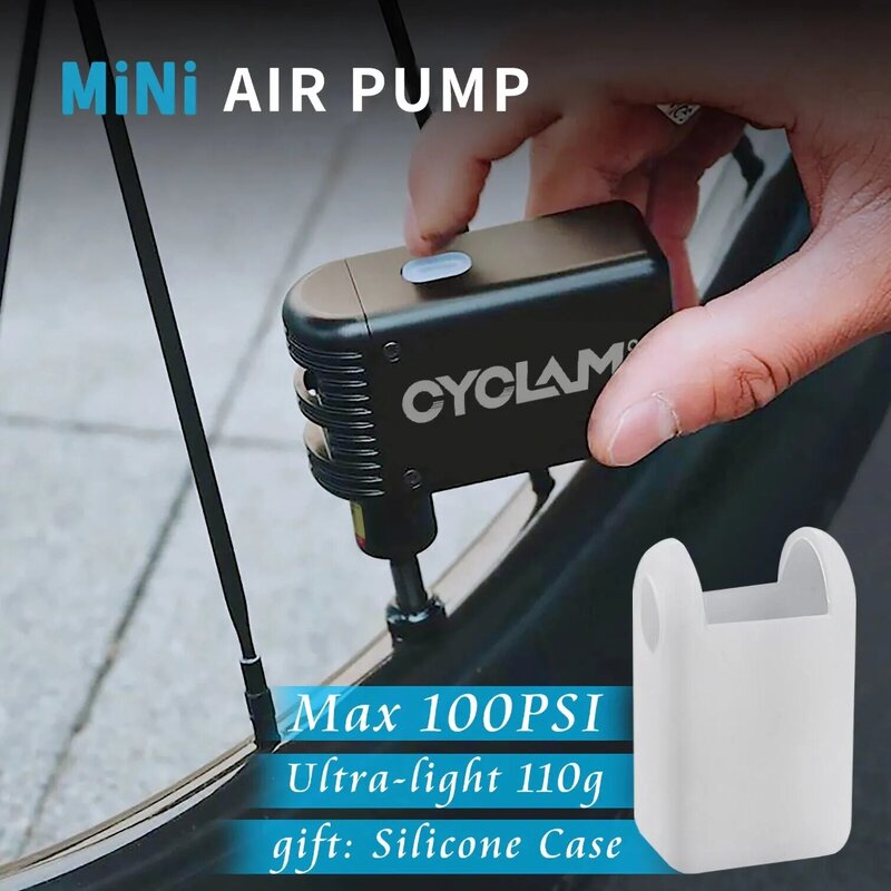 CYCLAMI Mini Electric Air Pump Portable Bicycle Cordless Inflator Presta Schrader Valve Outdoor Road MTB Bike Accessories