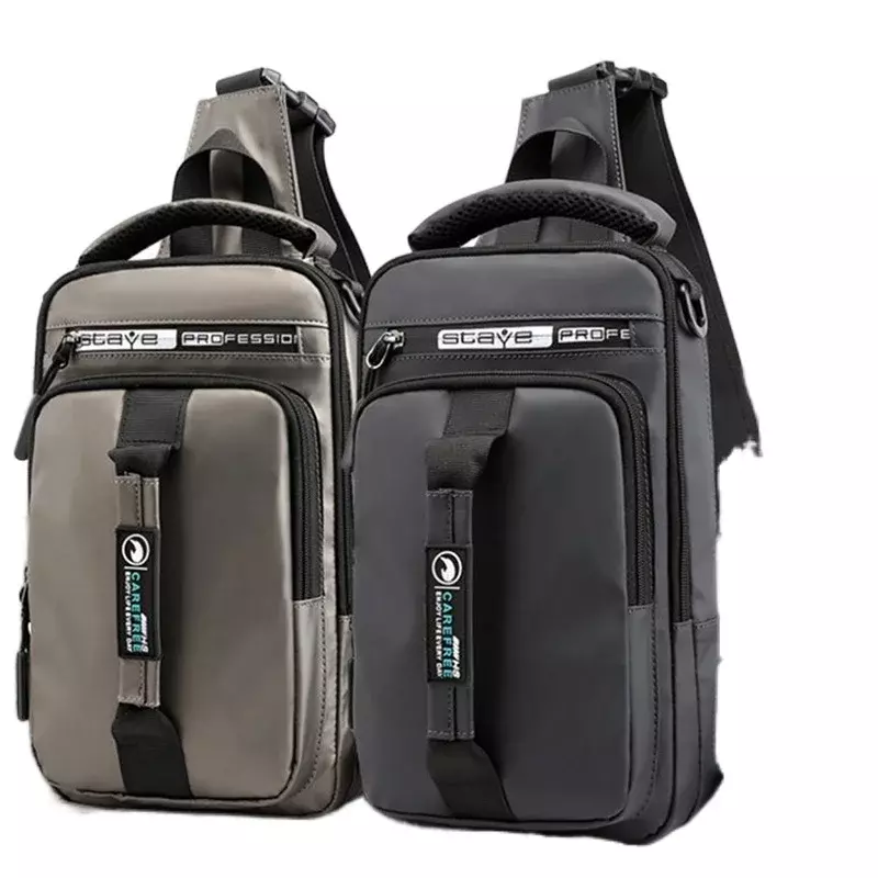 Multifunction Crossbody Bag Men USB Charging Chest Pack Short Trip Messengers Chest Bag Waterproof Large Capacity Shoulder Bag