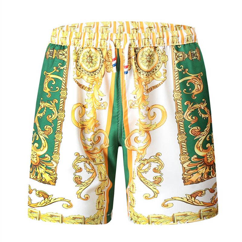 Gold Luxury Swimwear Shorts Breathable Surf Board Shorts Men's Vacation Beach Shorts Quick Dry Swimsuit Summer Sports Trunks Boy