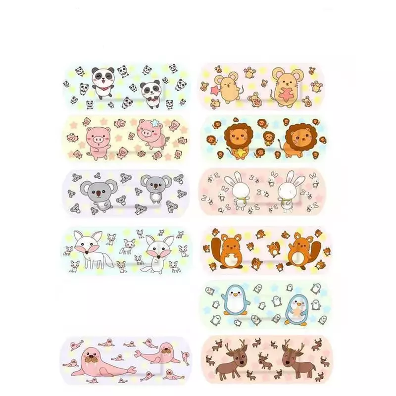 100 pz/lotto Cartoon Animal Pattern Band Aid bende adesive emostasi Kit di emergenza di pronto soccorso cerotti in gesso per ferite per bambini