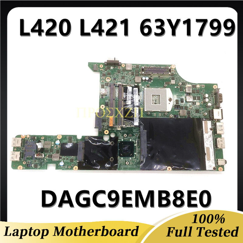 63y1799 alta qualidade mainboard para lenovo thinkpad l420 l421 l520 portátil placa-mãe dagc9emb8e0 com hm65 100% testado completo ok