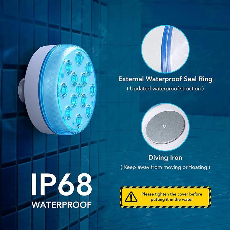 Lámpara Led sumergible para piscina, luces impermeables Ip68, Control remoto, 16 modos de cambio de Color, ajuste de brillo para vibrante