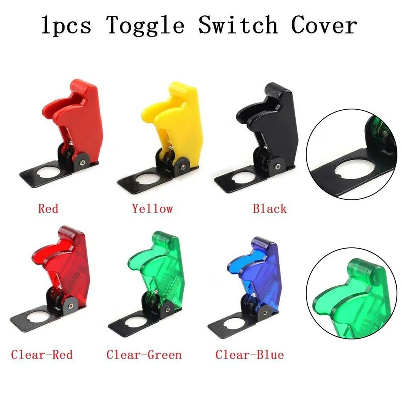 Illuminated LED Toggle Switch Cover 12V Car Dashboard With Missile Flick Cover Auto Car Boat Truck Illuminated Red Green