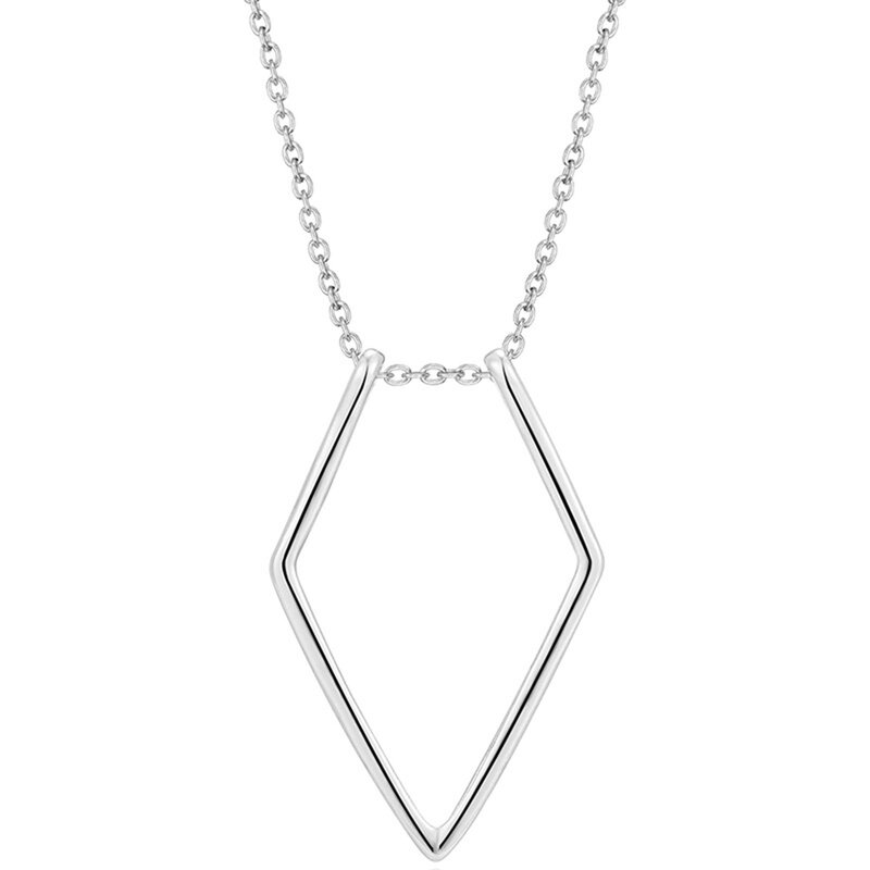 1PC collana di moda geometrica semplice anello titolare anello collana pendente per uomo donna gioielli colore argento colore oro 45cm di lunghezza