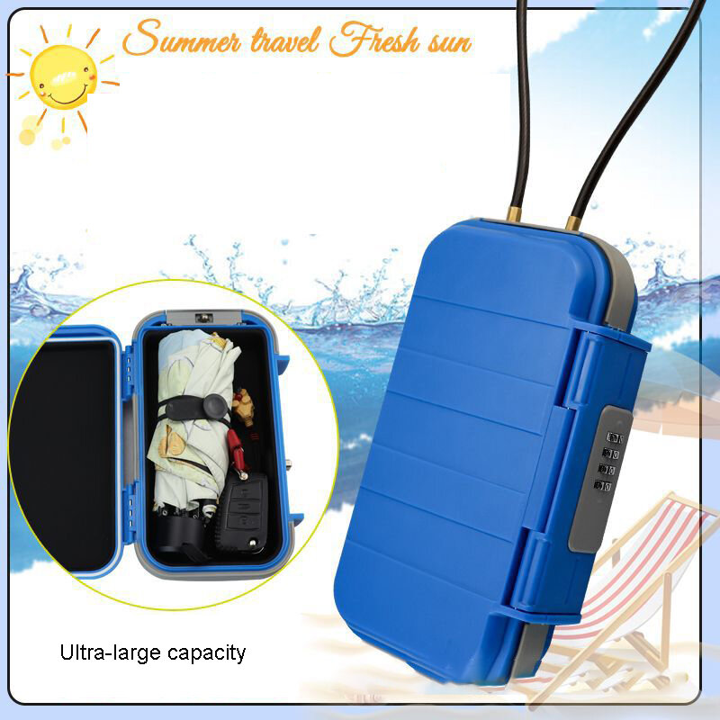 Safe Storage Box Removable Password Box for Travel Safety Waterproof Drying Box Protect with Steel Shackle Safe Portable Safe