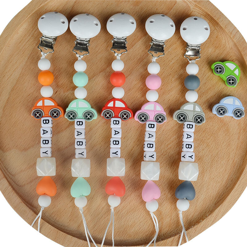 Clips para chupete de bebé con nombre personalizado, accesorios para recién nacido, juguetes de dentición, sin BPA