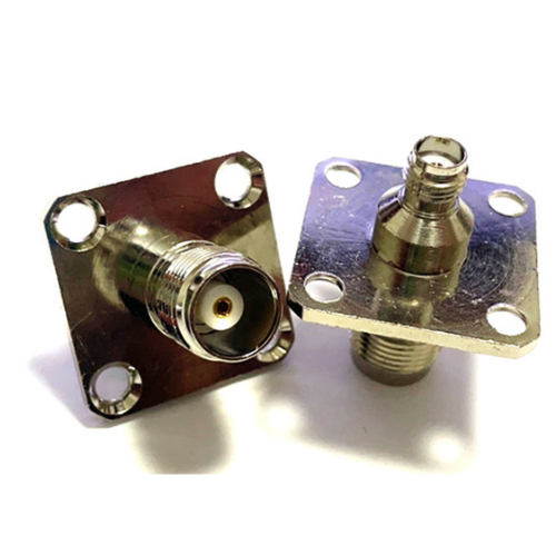 TNC Female to SMA Female 4-Hole Flange RF Adapter Coaxial Connector