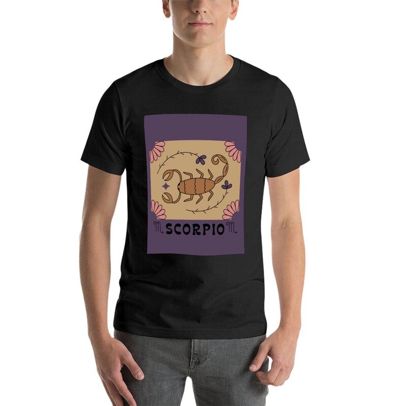 Camiseta masculina de Escorpião, camisetas lisas, tamanhos personalizáveis