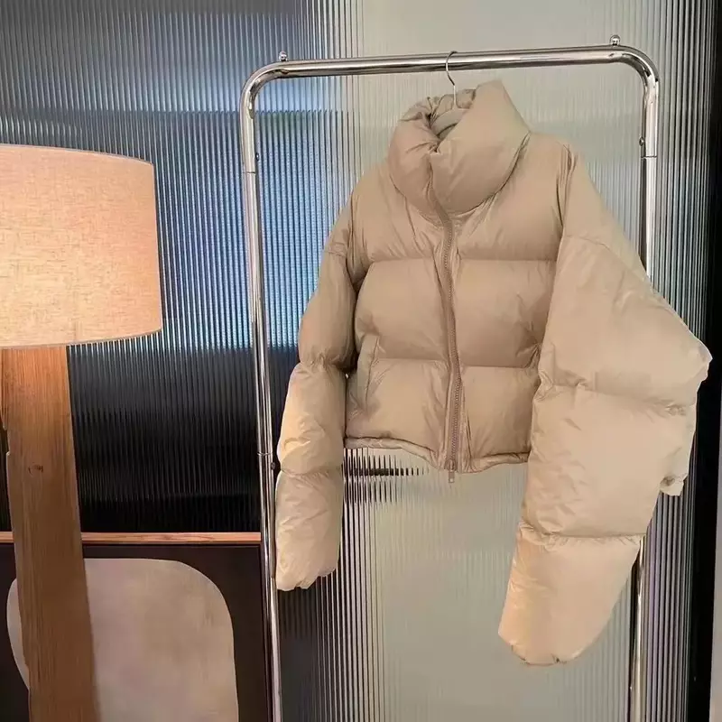 2023 nowa damska krótka bawełniana kurtka koreańska wersja luźna i zagęszczona stojący kołnierz moda w stylu zagranicznym