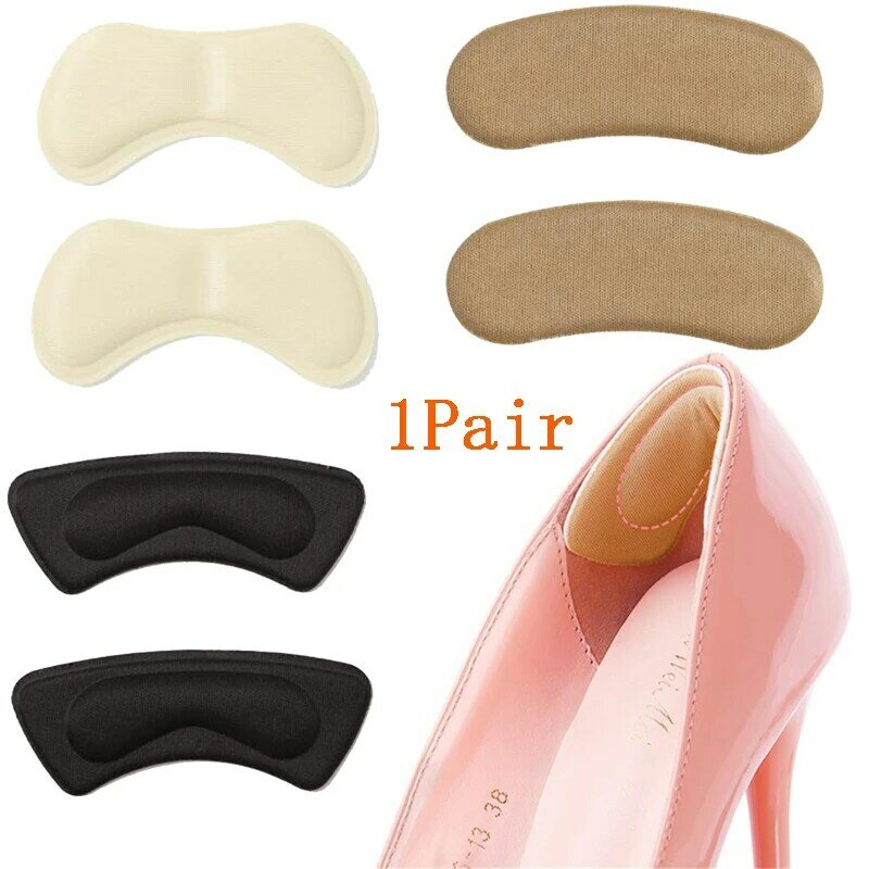 2pcs 4D Heel Pads Insoles Patch Anti-wear Shoe Cushion Pain Relief Feet Care Heel Protector Adhesive Back Sticker Shoes Insert