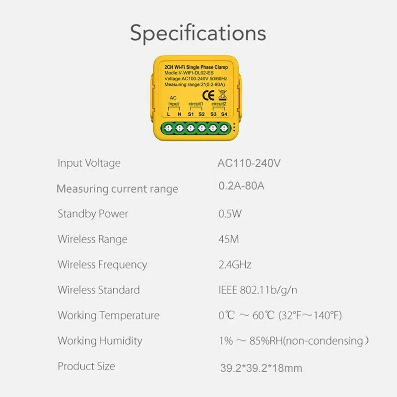 Tuya WiFi On-off kontroler 80A licznik energii aktualny KWh energii elektrycznej statystyki urządzenia monitorującego dla Alexa Google Home