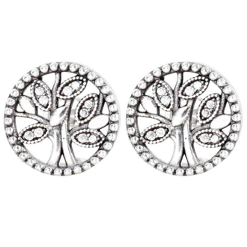 925 Sterling Silver Majestic Feathers Leaves Snowflake Allure Clover Petals Of Love Earring Fit Original Europe Jewelry Gift