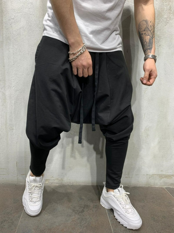 Męskie ubrania 2022 męskie nowe modne spodnie hip-hopowe europejski amerykański luźny jednolity kolor stóp Street Sports Casual Harem Pants