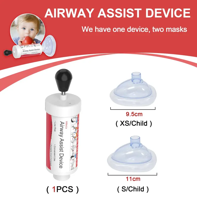 Airway Assist Device First Aid Kit Choking Adults & Children 2 Size Choking Rescue Kits Home Asphyxia Rescue Anti Suffocaation