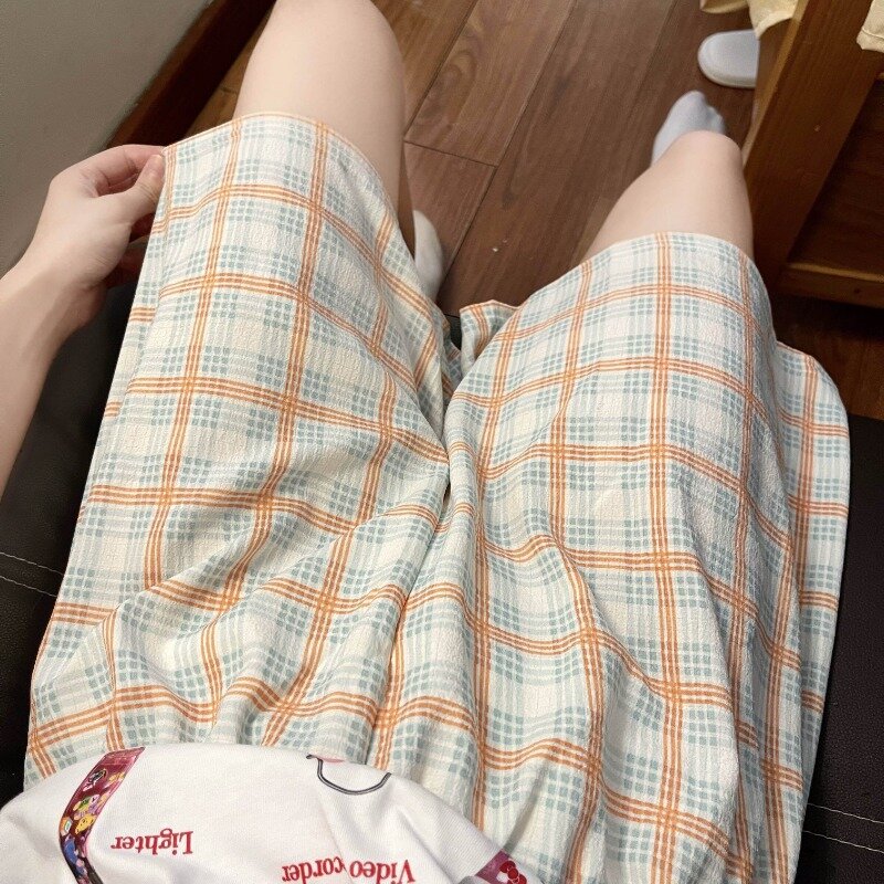 Штаны для сна, домашняя мягкая дизайнерская нежная летняя свободная Милая повседневная одежда для отдыха, шикарная молодежная одежда в Корейском стиле для студентов и общежитий