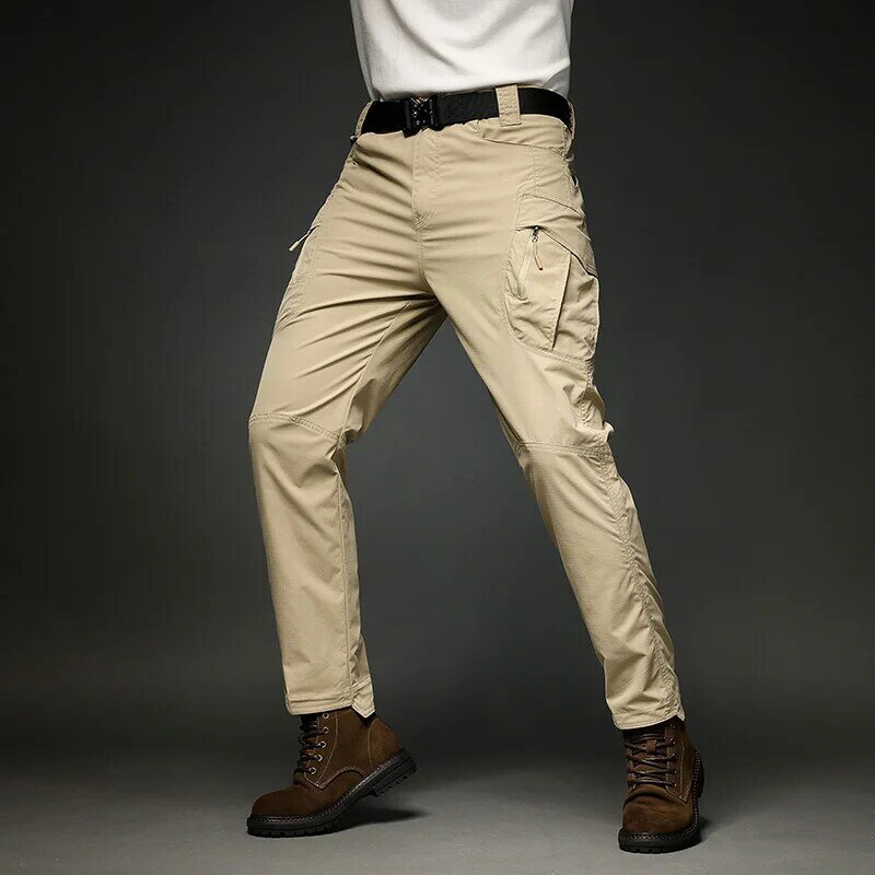 Новые стильные мужские модные повседневные брюки, брюки-карго с несколькими карманами, весенние мужские боевые брюки, хлопковые мужские брюки, размеры