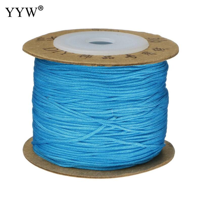 Cuerda de nailon para fabricación de joyas, cuerda de plástico de alta calidad, 25 colores, 100m/carrete, 0,4/0,6mm, Diy, Shamballa