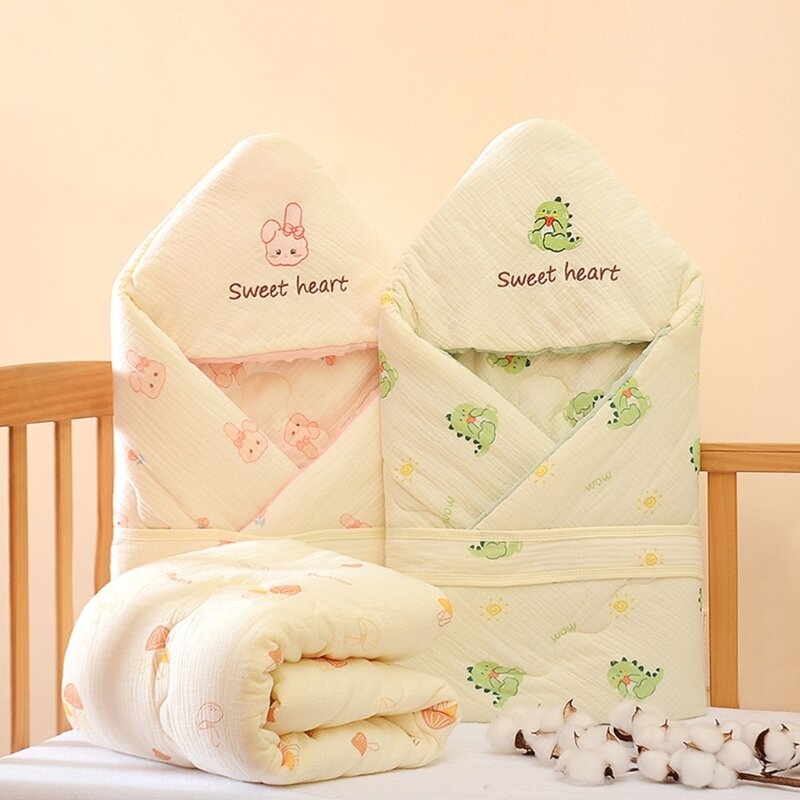 Selimut bungkus katun untuk balita, selimut Kereta Bayi, penutup bayi sangat menyerap, selimut bedong kain kasa