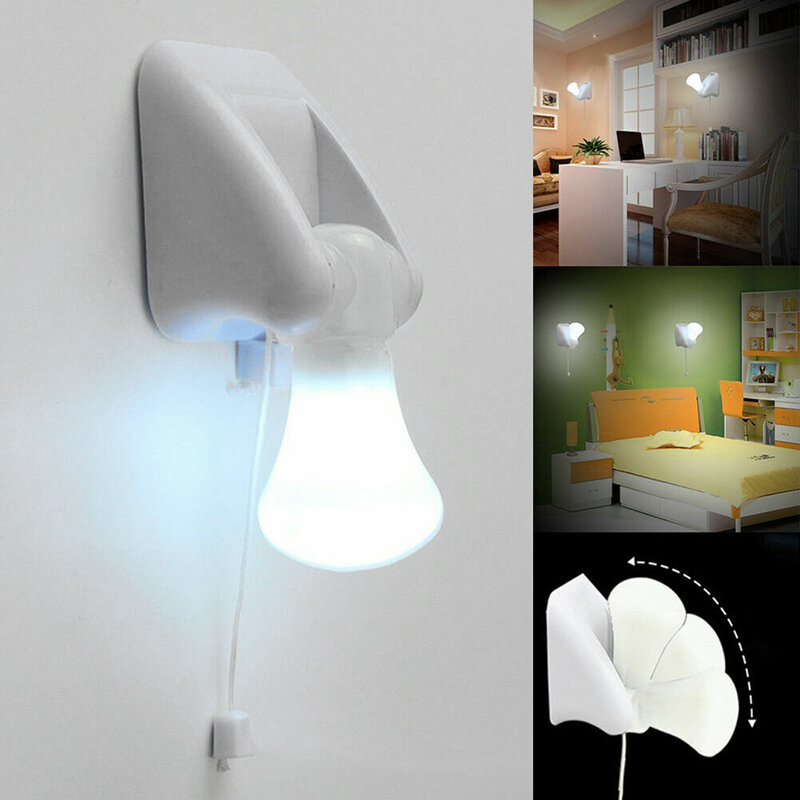 3LED Pull-String Smart comodino bianco luci notturne lampade portatile e facile da installare comodino Led lampadina